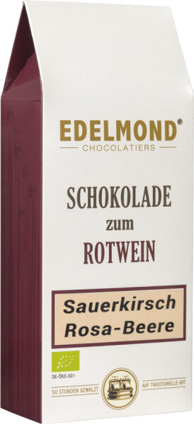 Schokolade zum Rotwein "Sauerkirsche Rosa Beere", Bio/Fair