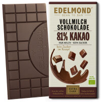 81% Nur Milch & Kakao Dunkle Bio Schokolade