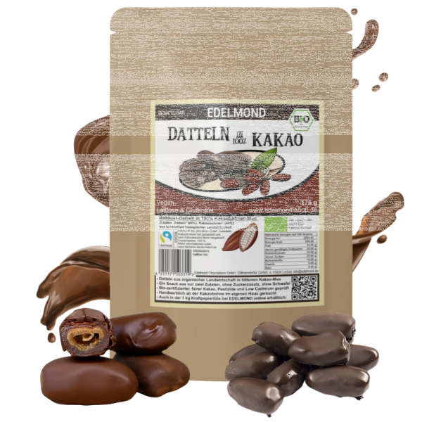 Bio Rohkost Dattel in 100% Schokolade Vegan 175 g