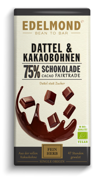 75% Dattel-Edelschokolade, Roh, Bio Fair