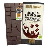 75% Dattel-Edelschokolade, Roh, Bio Fair