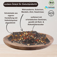 Früchte, Nüsse, Gewürze in Bruchschokolade. Bio 150g